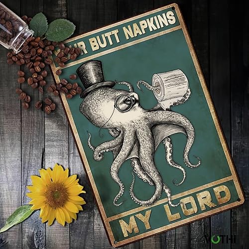 Miniatura 4 de Divertida decoración inspirada en el mar, con texto en inglés Your Butt Napkins My Lord (Your Butt Napkins My Lord de metal retro, decoración