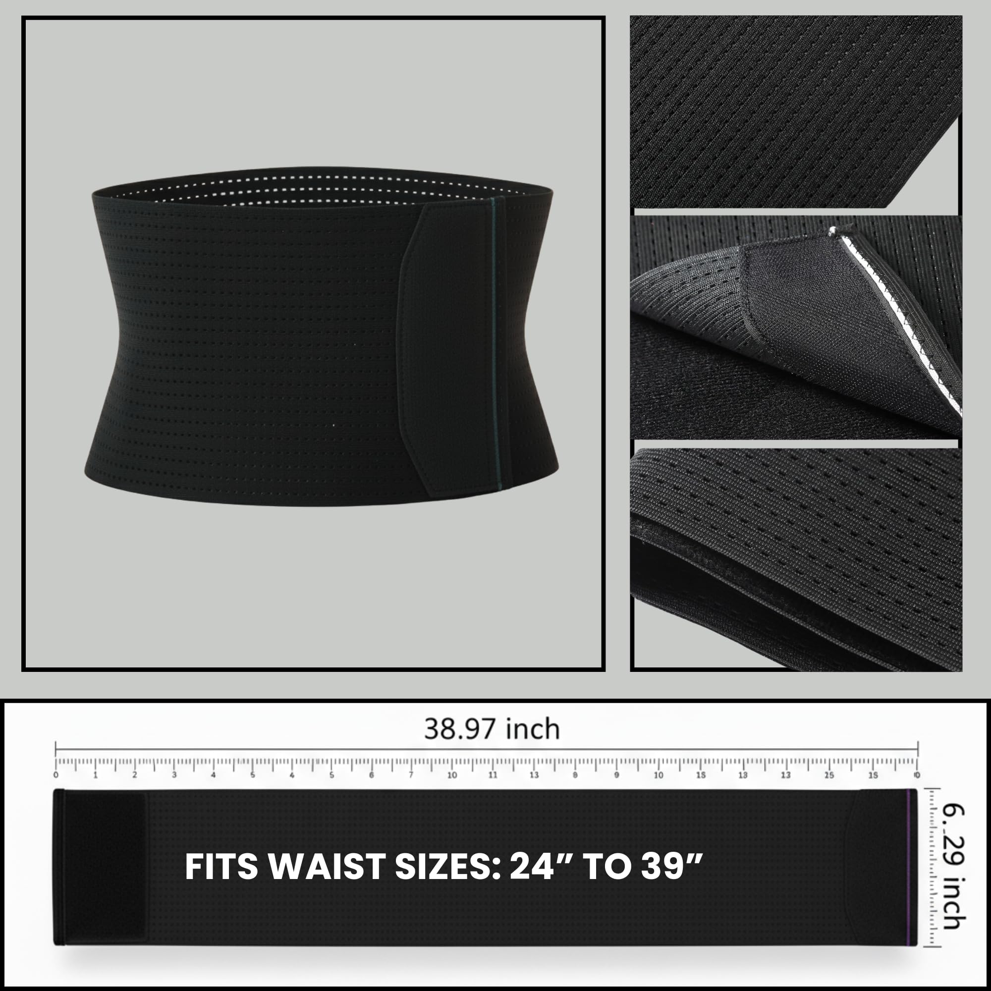 Genérico Ceinture lombaire pour homme et femme - Ceinture lombaire réglable et respirante pour le dos et la posture - Idéale pour le sport, le travail et l'utilisation quotidienne - Ne donne pas de