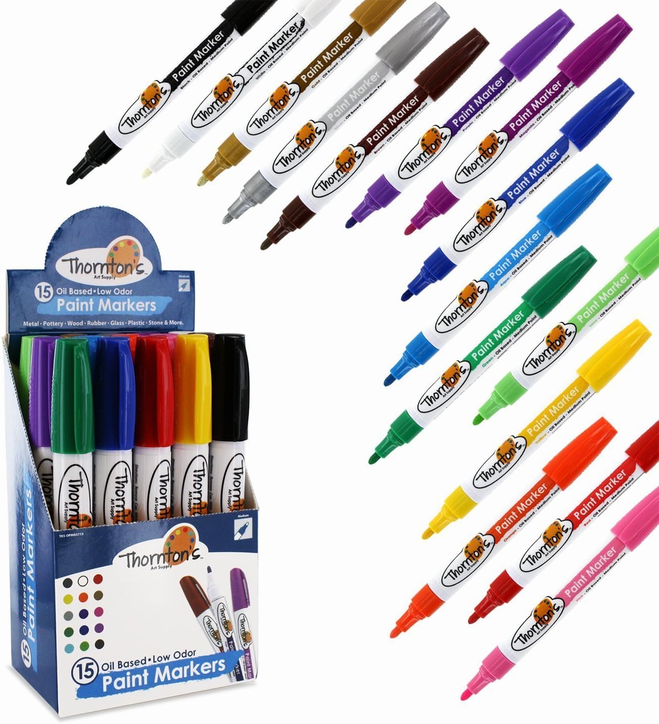 Thornton's Art Supply OilBased Paint Markers, Assorted