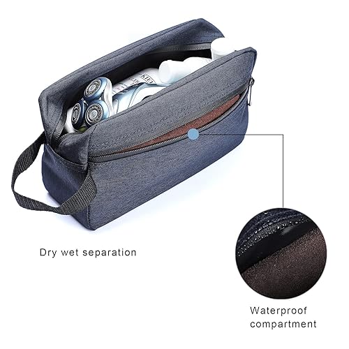 Miniatura 3 de Etercycle Neceser para hombres, bolsa organizadora de artículos de tocador de viaje portátil, bolsa de afeitar para accesorios de aseo (azul oscuro)
