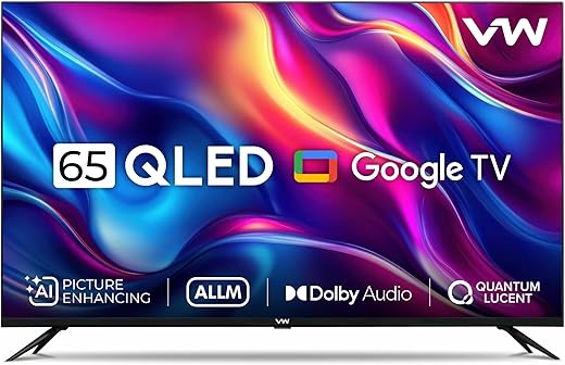 VW 165 cm (65 inches) Pro Series 4K Ultra HD Smart QLED Google TV VW65GQ1 (Black)