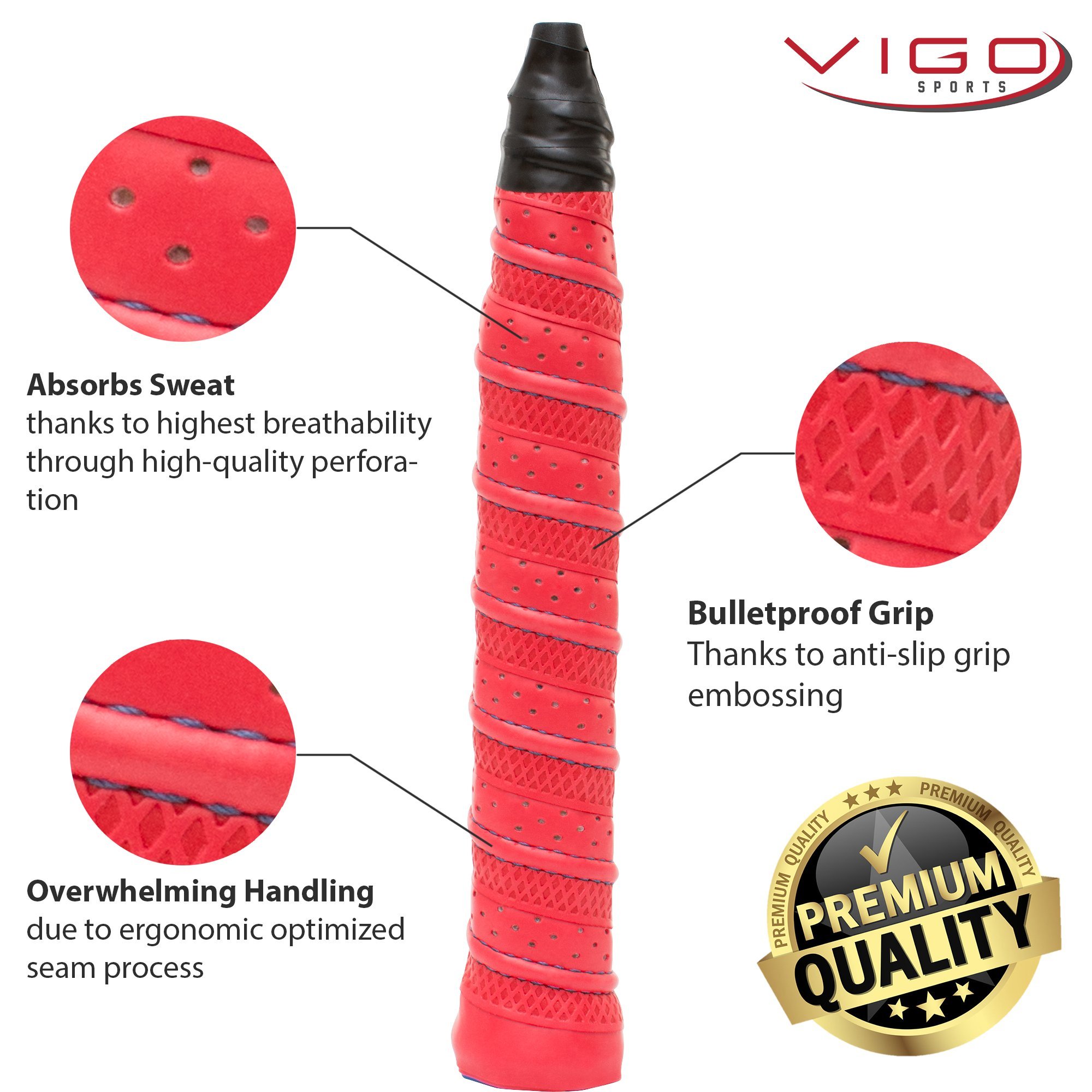 Vigo Sports Non-Slip Premium Overgrip, Anti Slip Overgrip Tape for Tennis Badminton & Squash Rackets - Image 2