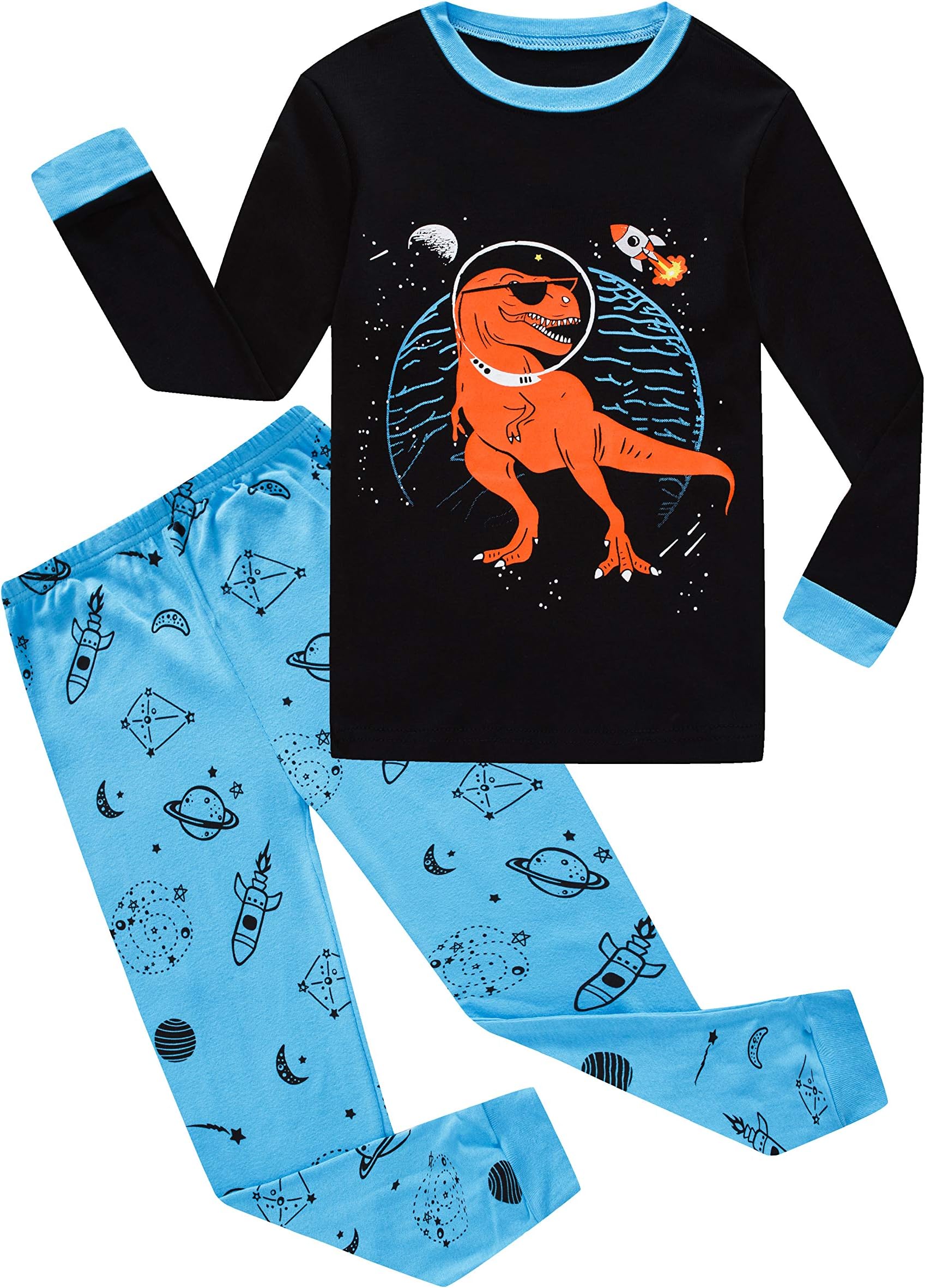 Family Feeling Kids & Toddler Boys Pajamas 2 Piece Pjs Set 100% Cotton Sleepwear