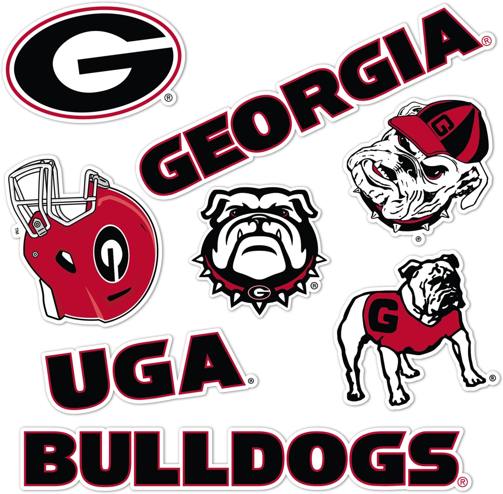 Desert Cactus University of Georgia Sticker Bulldogs UGA Dawgs Sticker Vinyl Decals Laptop Water Bottle Car Scrapbook Sheet T2 (Type 2)