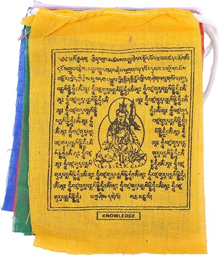 Miniatura 3 de Banderas tibetanas de oración al aire libre, bandera zen, bandera budista colorida, banderas chakras, bandera de geometría sagrada, bandera de
