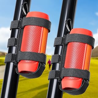 GOFORWILD Portable Speaker Mount 2 Pack, Adjustable Strap for Bluetooth Wireless Speakers, Compatible with Golf Cart Railing/Bike/Moto/Boat/ATV, Waterproof Outdoor Speaker Strap Holder