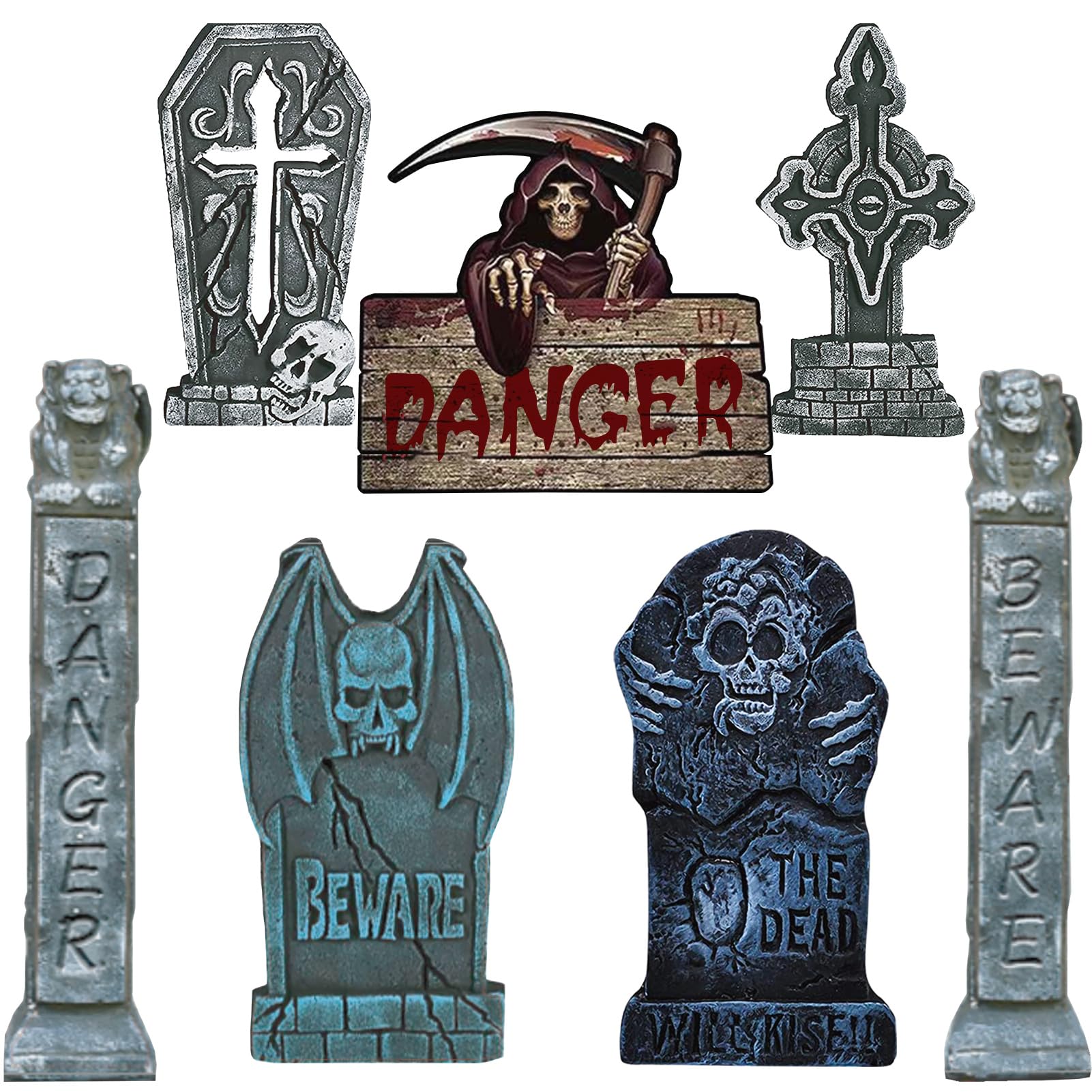 Set Lapidi Halloween Per Giardino - 6 Pezzi Con Picchetti, Perfetto Per Decorazioni Spaventose - Foto 12