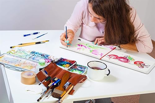 Miniatura 6 de ARTEZA Cuaderno de acuarela, paquete de 3, 76 páginas cada uno, cuaderno de acuarela de 5.1 x 8.3 pulgadas, almohadilla de agua prensada en frío de