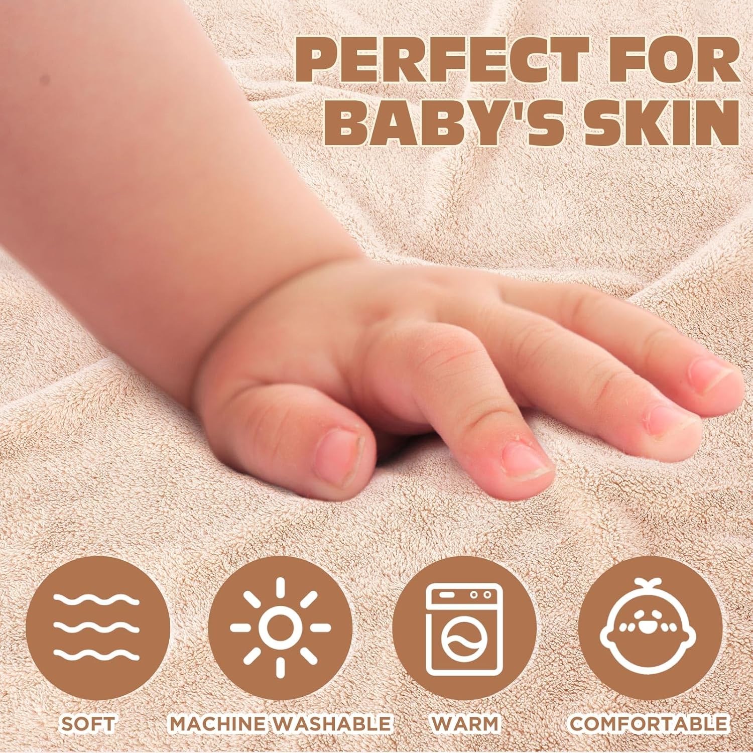 6 Pack Baby Bath Towels Set 31.5 x 31.5 Inch Baby Hooded Towel Coral Fleece Soft Absorbent Toddler Hooded Bath Blanket for Newborn Boy Girl Shower Kids Infant Gift(Multicolor,Classic)