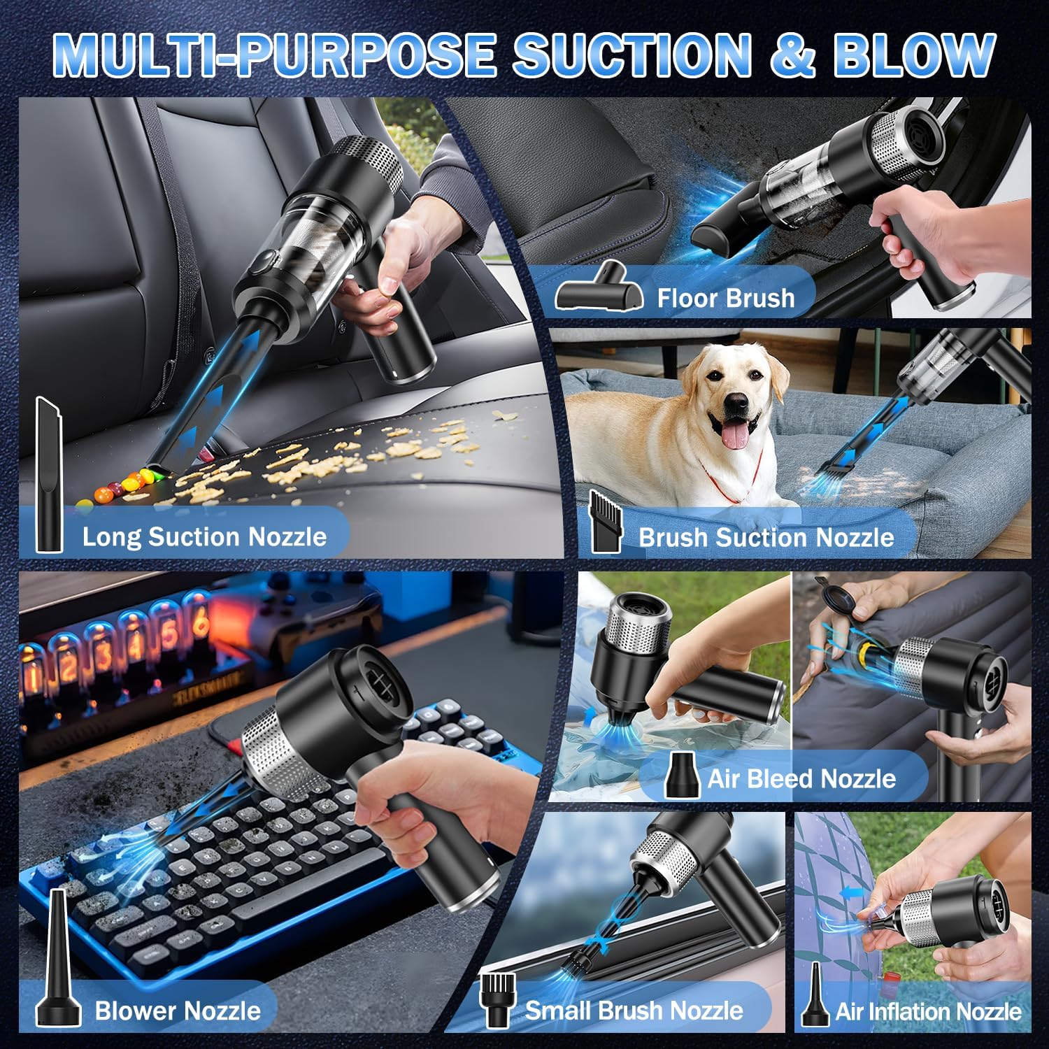 KMM Handheld Car Vacuum Cleaner, Hand Held Vacuum Cleaner & Air Duster