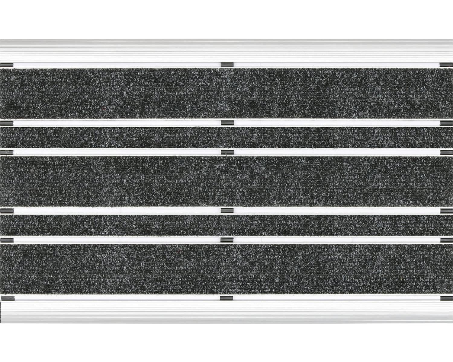 Metzker Alu Fußmatte Anthrazit 40x60 Cm – Rutschfester Nadelfilz Für Außenbereich, Mit Anlaufkante, Witterungsbeständig