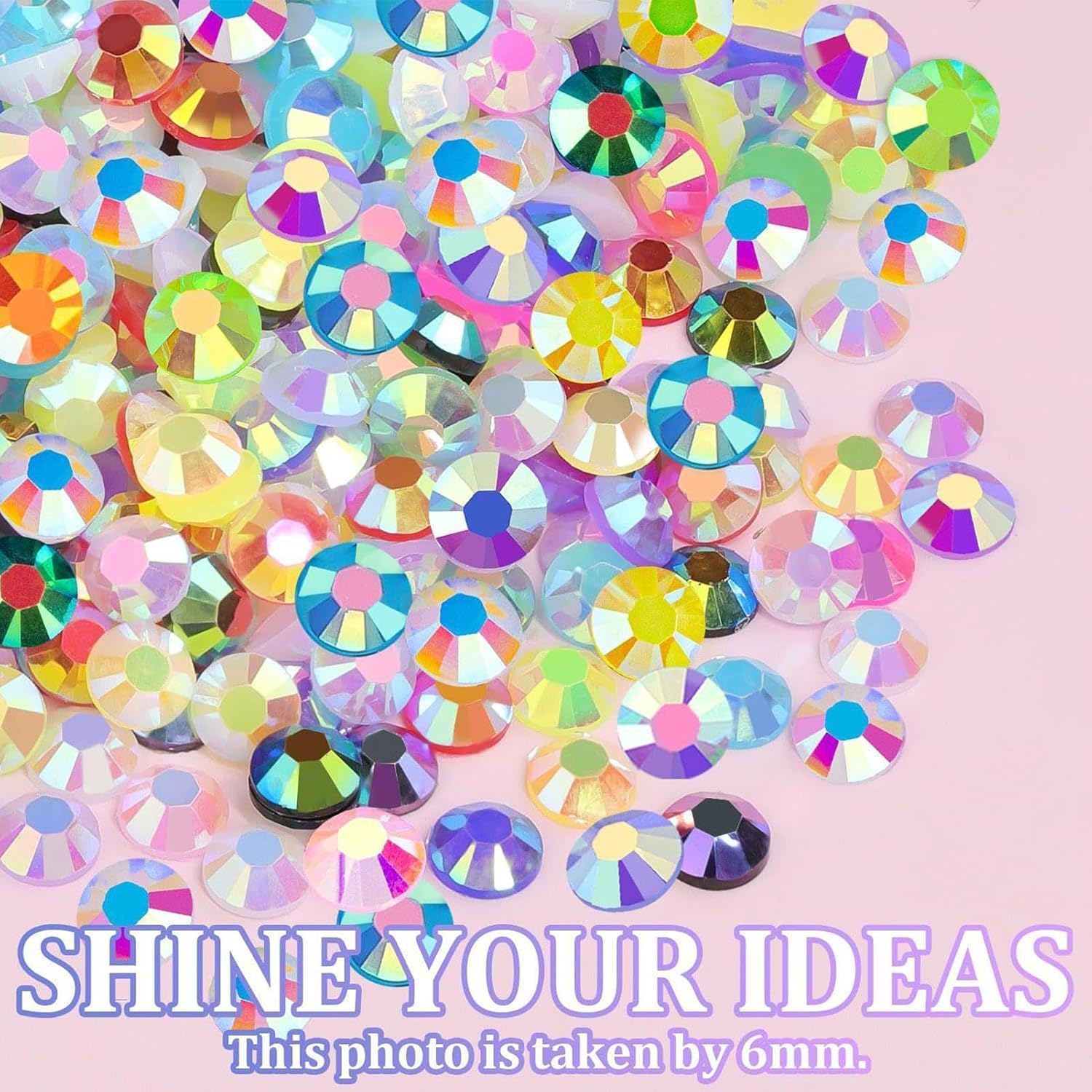 Rhinestones for Crafting, 40 Colors 3mm Jelly Rhinestones Kit, Manicure Gems Accessories, for Jewelry Crafts Shoes Manicure Makeup Clothing Home Party Wedding