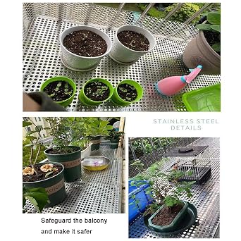 Stainless Steel Preforated Sheet,304 Perforated Stainless Steel Sheet,Stainless s Teel Perforated mesh s heet,for Windowsill Guardrail Flower Stand(W65*L600cm/W25.5*L236.2in)