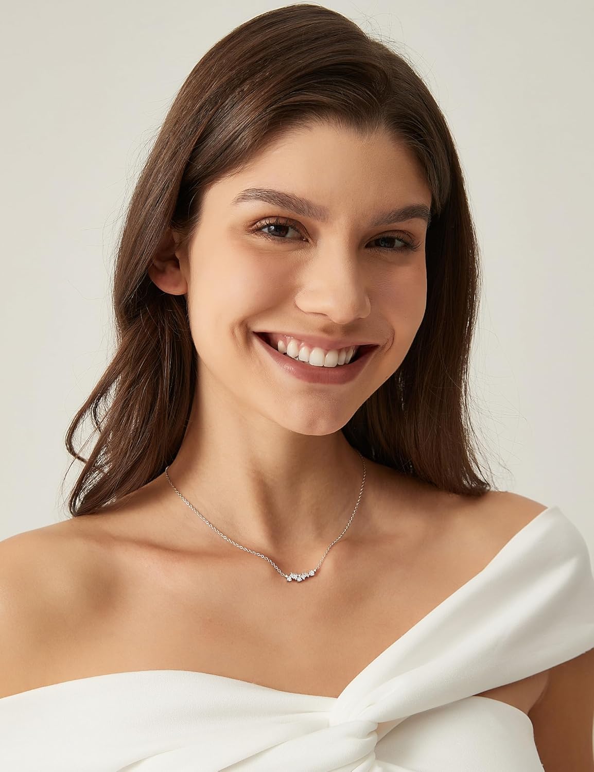 EAMTI 925 Sterling Silver Necklace for Women Cubic Zirconia Circle CZ Pendant Necklace Dainty Minimalist Jewelry Gifts for Women Extenders with Lobster Clasp Gifts for Women Anniversary Day - Image 6