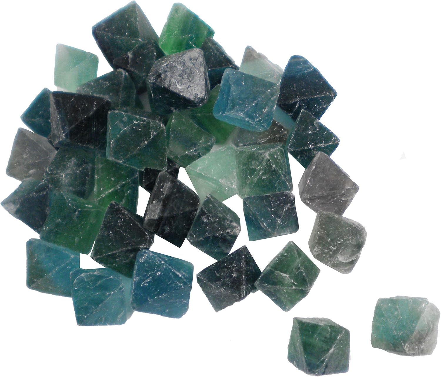 1lb Fluorite Octahedron -Large- Crystals - Blue-Green -Bulk Pound Lot