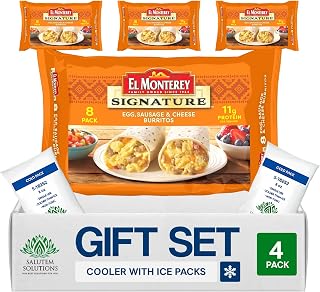 Salutem Vita – Egg Sausage Cheese Burritos, Frozen Breakfast Meal Gift Set – Pack of 4