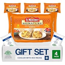 Salutem Vita Egg Sausage Cheese Burritos, Frozen Breakfast Meal Gift Set Pack of 4
