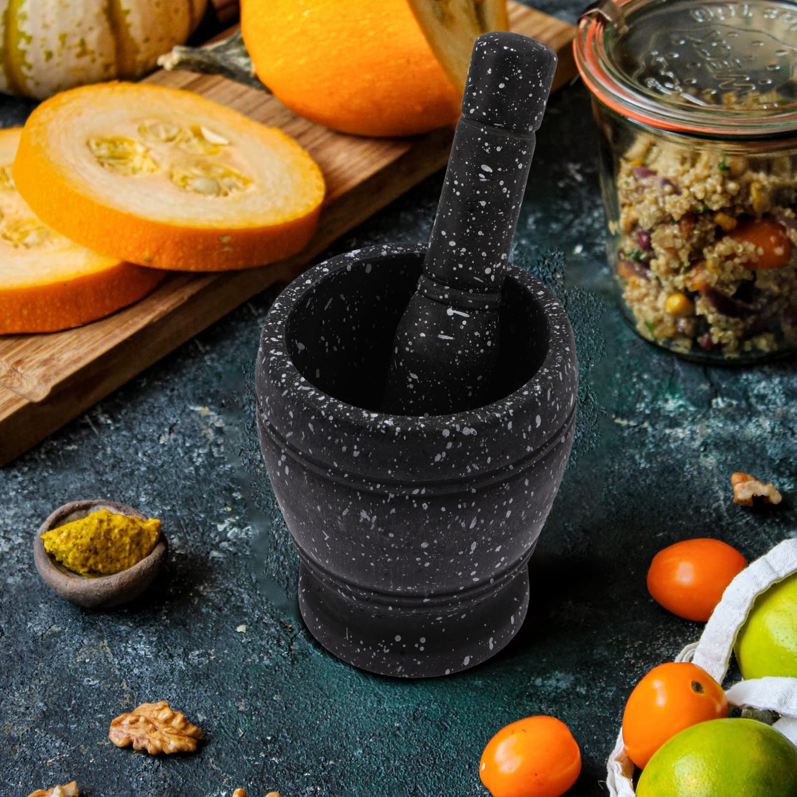 Zerodeko Practical Marble Pounding Tool Garlic Shredder Stone and Pestle for Cooking - Image 6