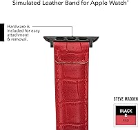 Vista 12 de Steve Madden Correa de moda de grano de cocodrilo para Apple Watch Azul