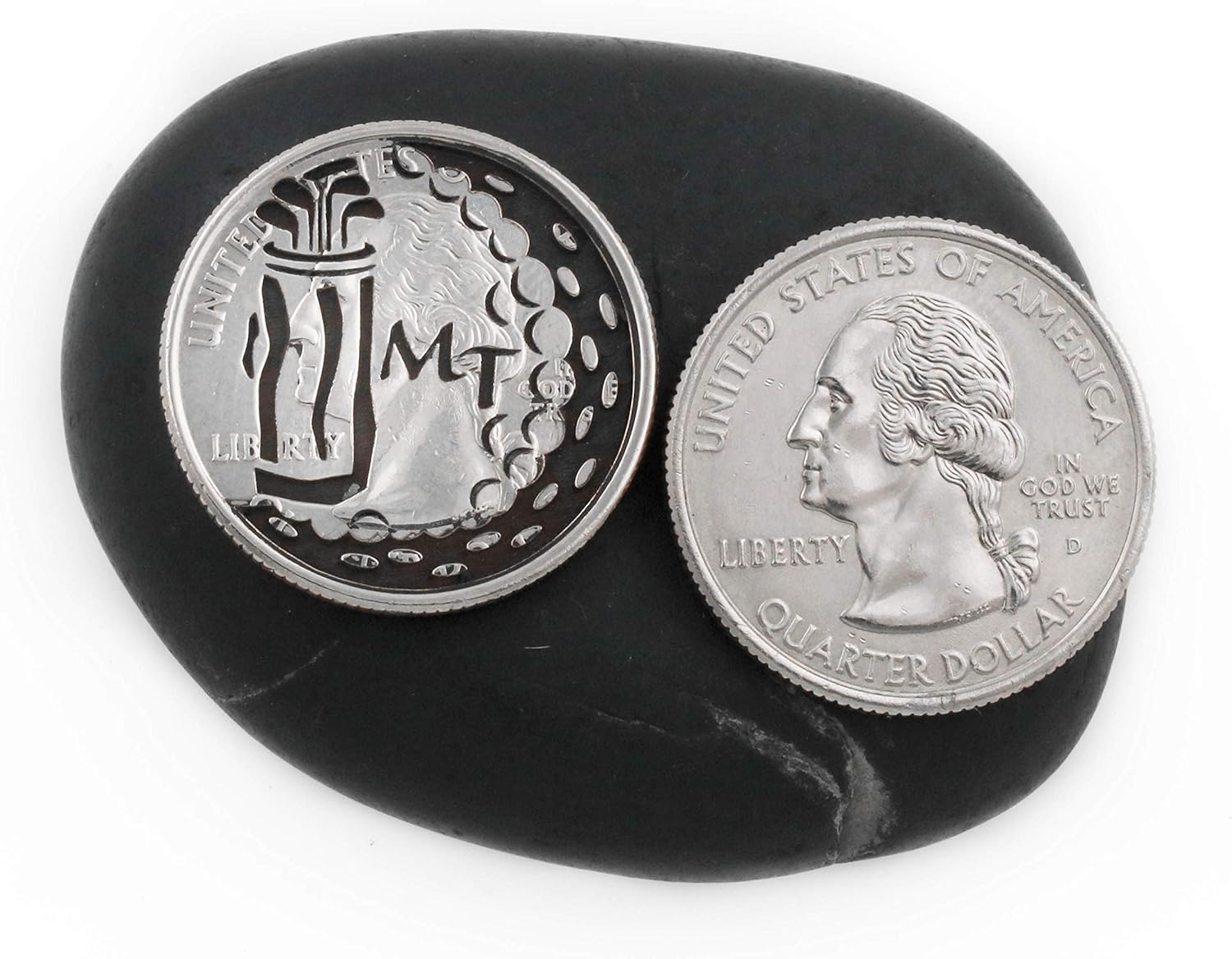 Custom Initials Golf Ball Marker, Dad Gift, Golf Bag and Ball Design, Engraved Quarter, By NameCoins