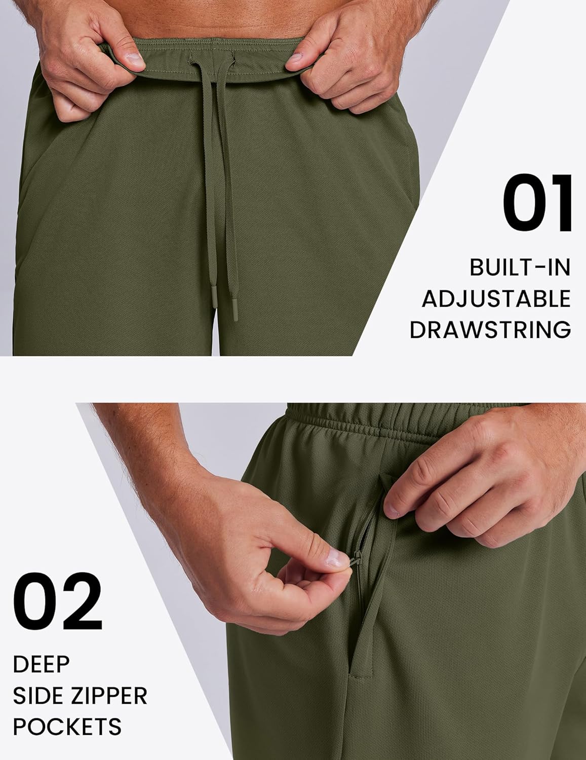 PINSPARK Men's Workout Running Shorts 7" Quick Dry Gym Athletic Shorts with Pockets - Image 5