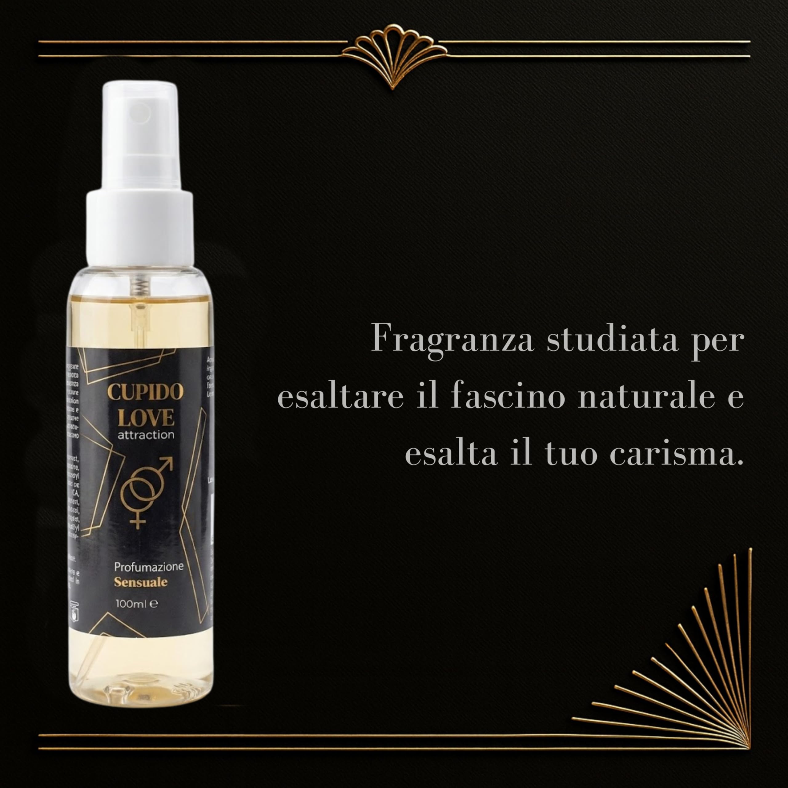 Cupido Love Eau de Parfum Masculin avec Phéromones 100ml | Fragrance Fraîche et Intense, Longue Durée, Spray
