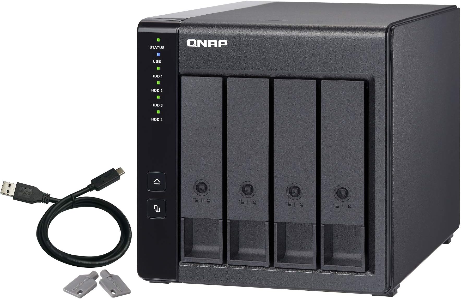 QNAP TR-004 4 Bay Desktop NAS Expansion - Optional Use as a Direct-Attached Storage Device
