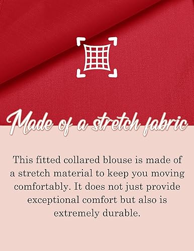 Miniatura 4 de HOTOUCH Womens Stretch Basic Button Down Shirt Long Sleeve Slim Fit Dress Shirts Solid Work Office Blouses Top