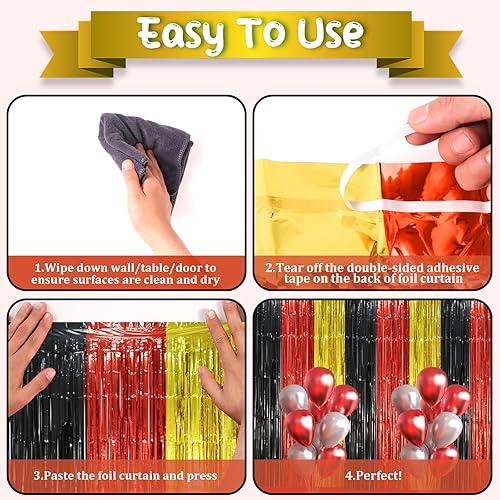 Miniatura 149 de Cortinas de fondo de flecos de papel de aluminio para fiestas, 3 piezas, 39.6 x 98.4 pulgadas, azul retro 48 Retro Azul,03 Rosa,04 Rosa