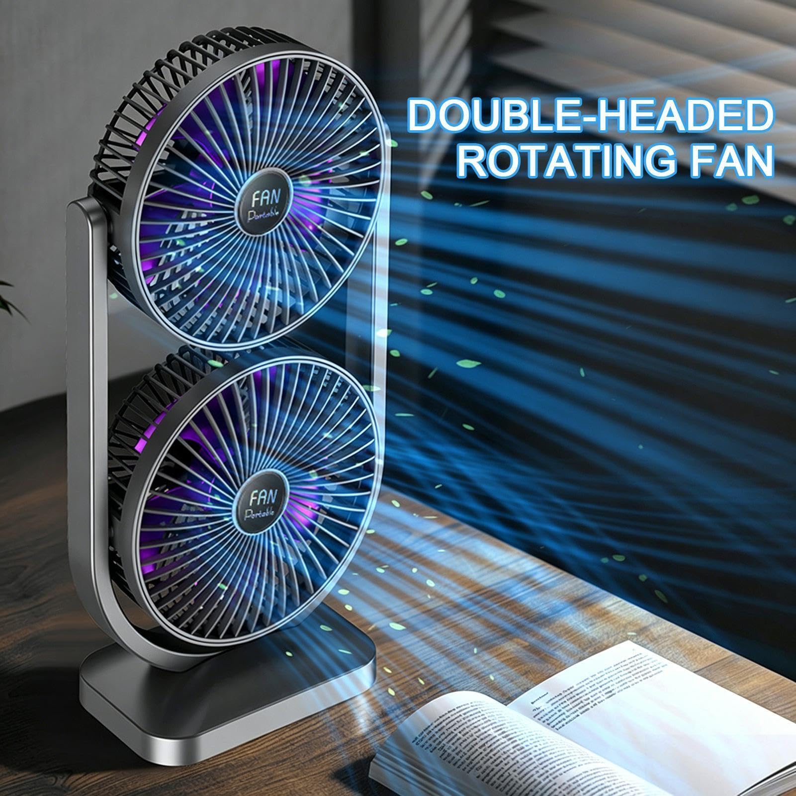 Ventilatore da scrivania Rotazione angolare portatile ricaricabile