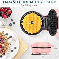 SNAILAR Mini Gofrisütő Rózsaszín Kompakt Belgás Gofri Készülék 550W 7