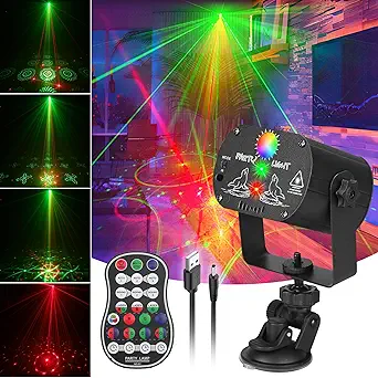 DJ Laser Party Lights RGB LED Disco Light with Remote Control