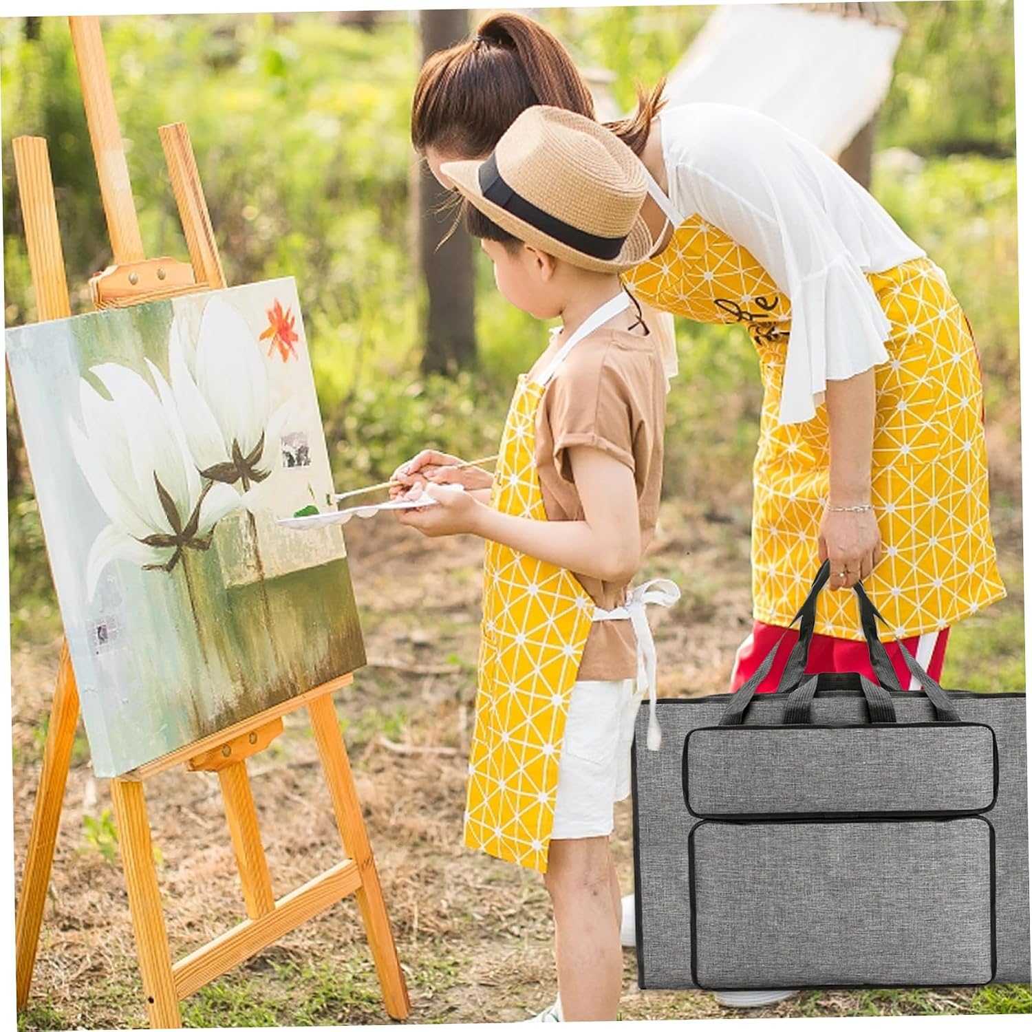 Naisicore Art Portfolio Bag, 14x20inch Large Capacity Art Portfolio Case with Handles, Waterproof Portfolio Bag Organizer, Artist Carrying Bag for Artwork Sketch Drawing Canvas Photography Poster