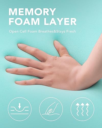 Miniatura 5 de Colchón Queen de 12 pulgadas, colchón de espuma viscoelástica de gel para aliviar la presión, funda extraíble lavable de fibra de bambú para un