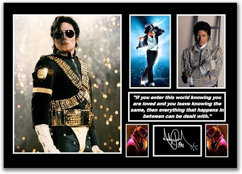 Michael jackson Tribute A4 Print, Music Legend, Signature Collage Wall Art