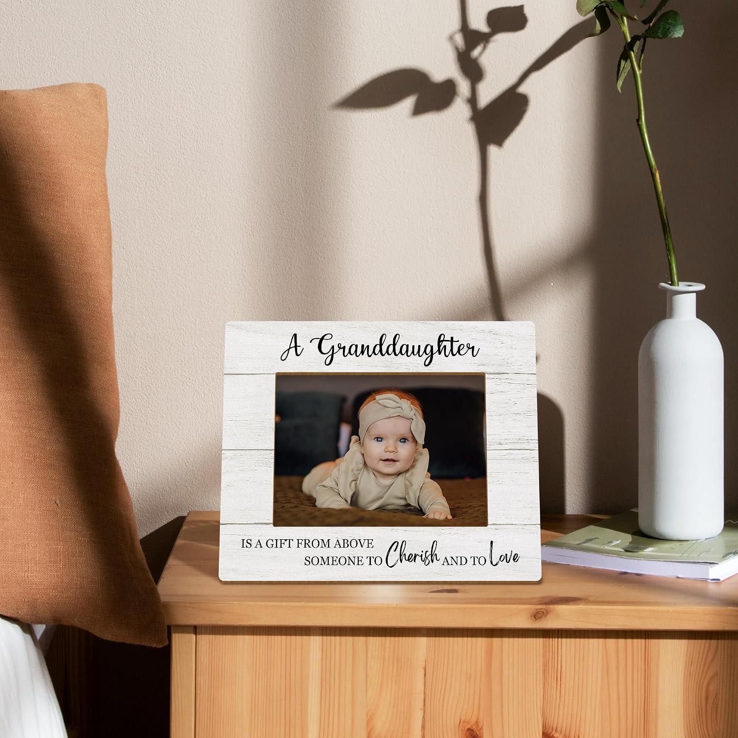 Grandkids Grandchildren Granddaughter Baby Grandma Grandparents Picture Photo Frames for 5x7 Photo, First Time Grandma Grandpa Grandparents Day Gifts, Pregnancy Announcement for Grandparent image 5