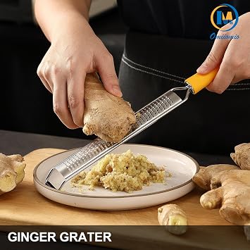 Lemon Zester & Heavy Duty Cheese Grater & Vegetable Grater Parmesan Cheese Lemon, Garlic, Nutmeg, Chocolate, Fruits, Vegetables, Ginger - Cheese Shredder & Stainless Steel Grater