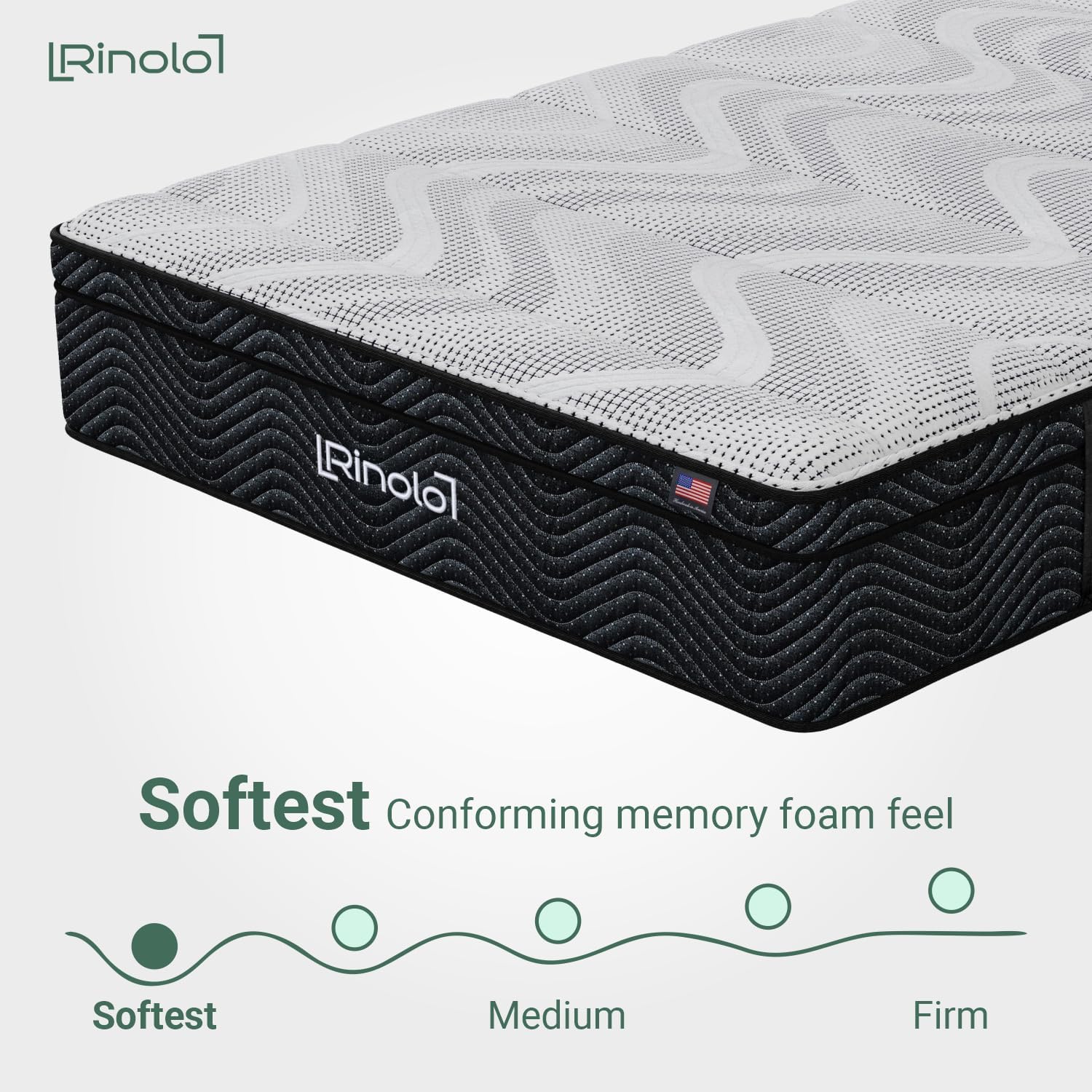 RINOLO King Mattress 12 Inch Ultra Plush – Softest Hybrid Gel Memory Foam & Coil – Cooling Pressure Relief – CertiPUR-US – Fiberglass-Free – Mattress in a Box – 10-Year Warranty