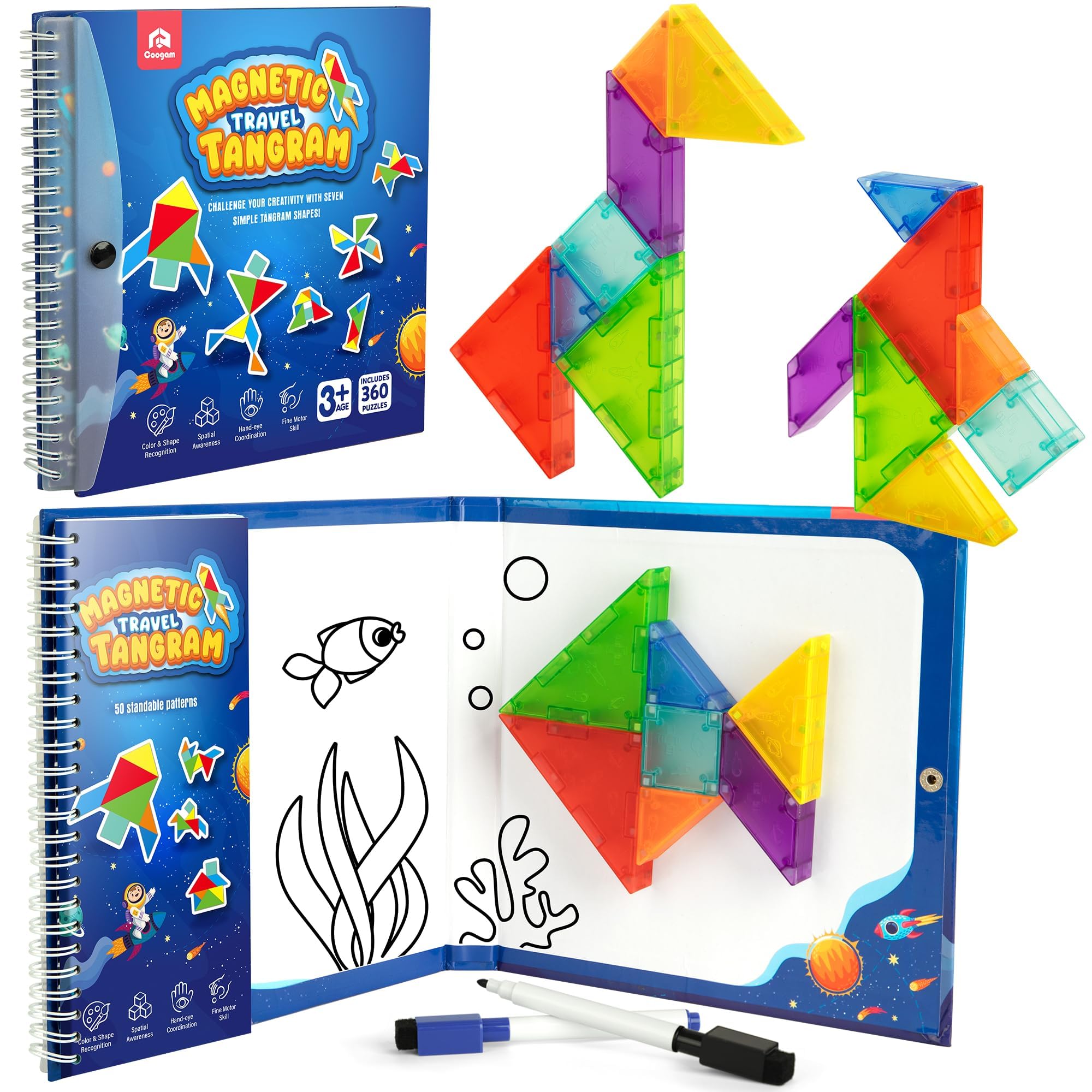Amazon.com: Coogam Magnetic Travel Tangram Puzzle with 3D Building Amazon.com: Coogam Magnetic Travel Tangram Puzzle with 3D Building