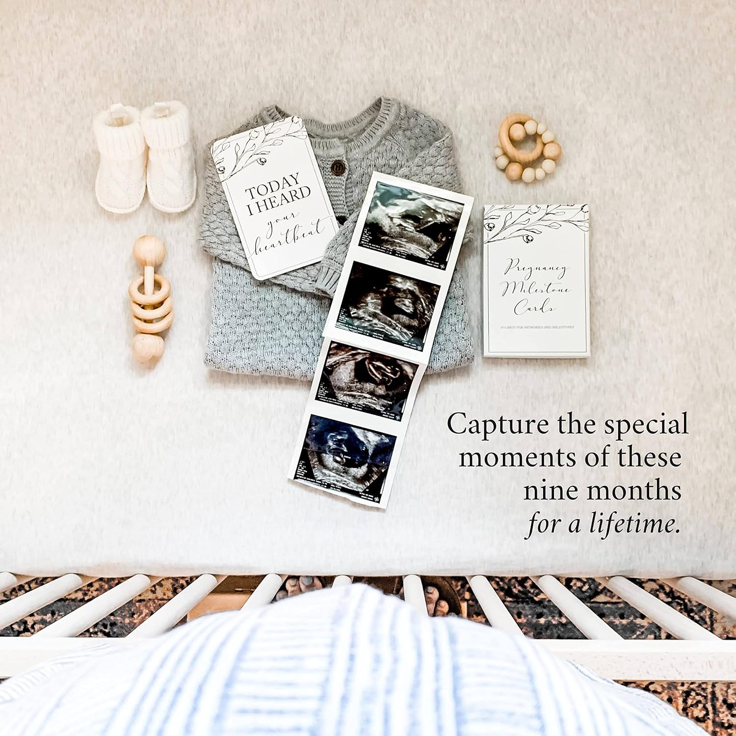 Pregnancy Milestone Cards (19+11) — First Trimester Essentials Announcement Sign - Birth Announcement Cards for New Moms