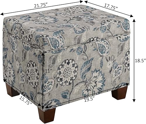 Miniatura 3 de Convenience Concepts Madison Storage Otomana de 21.75 pulgadas, moderno reposapiés tapizado y asiento con tapa con bisagras para sala de estar,