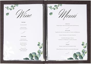 SIGEL SM180 Double Transparent Pockets, for menu cover with elastic binding, for A4, 10 Pieces