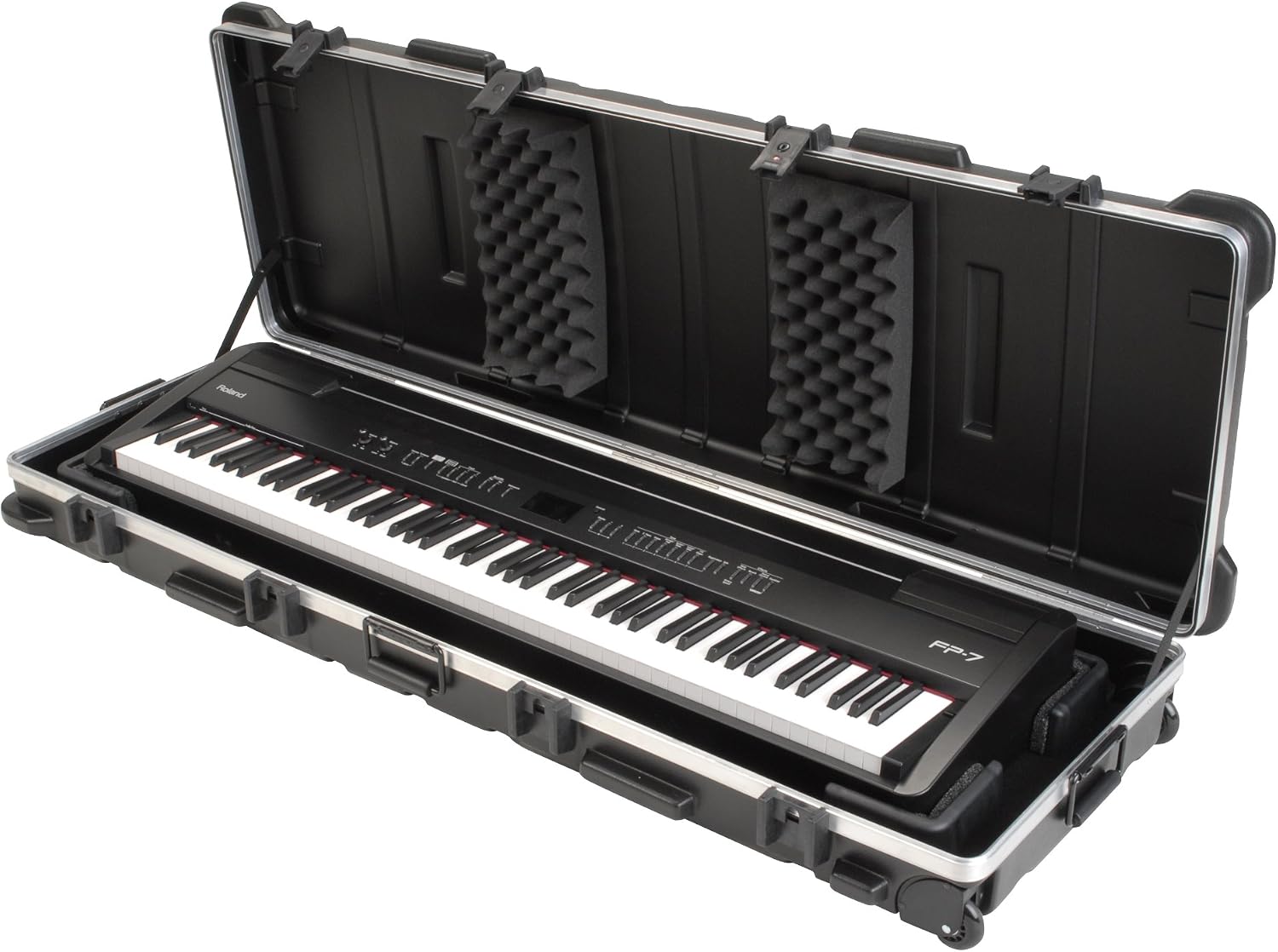 SKB ATA 88-Note Slim Line Keyboard Case with Wheels, TSA Locking, Trigger Latch