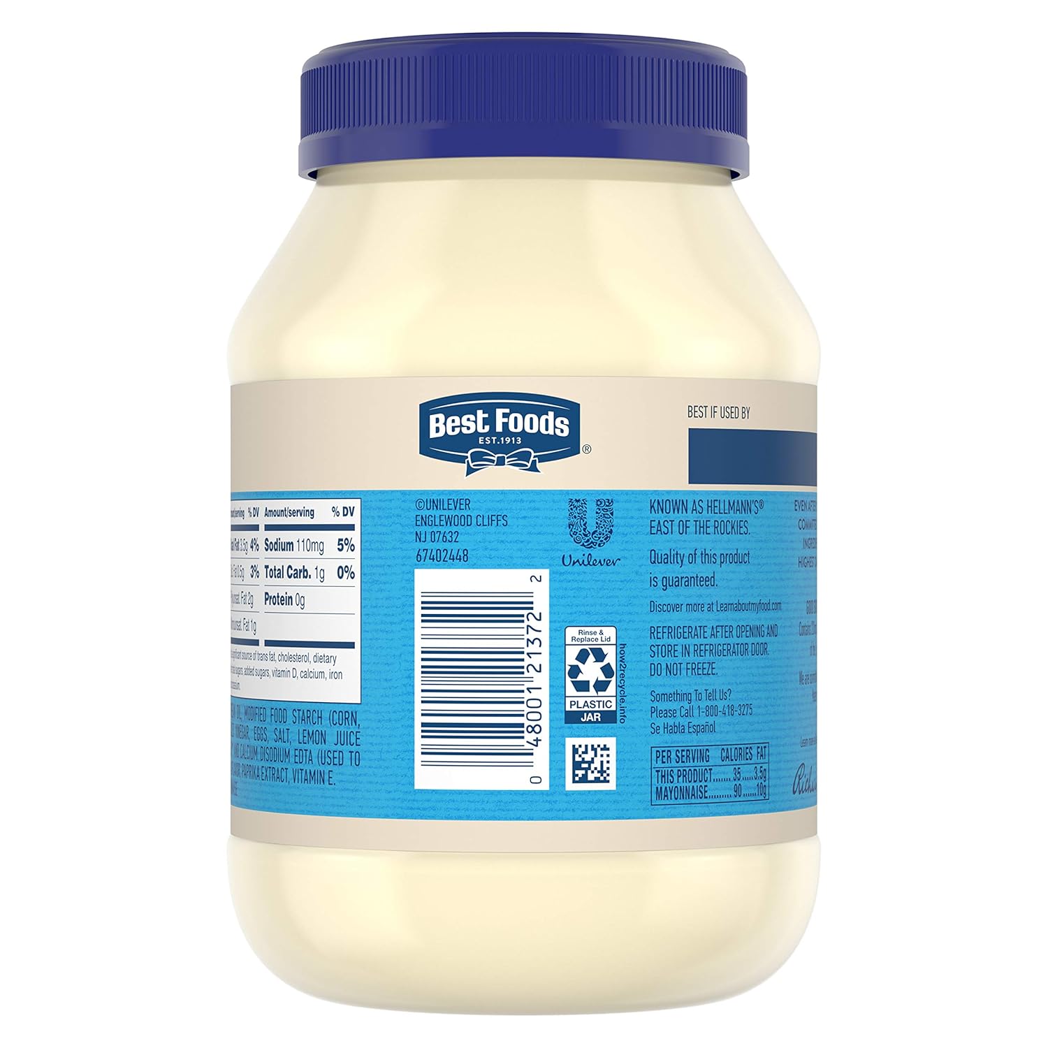 Best Foods Mayonnaise Light Mayo 30 oz, Pack of 12