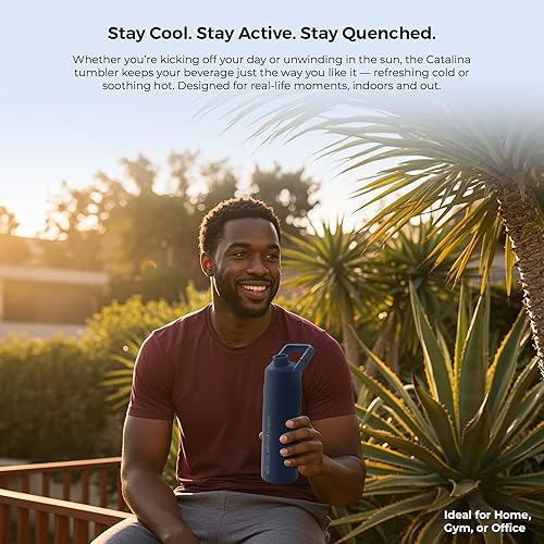 Miniatura 4 de Quiksilver Botella de agua de acero inoxidable de 24 onzas, vaso aislado de boca ancha con gancho de mosquetón, acero 188, 24 horas frías12 horas