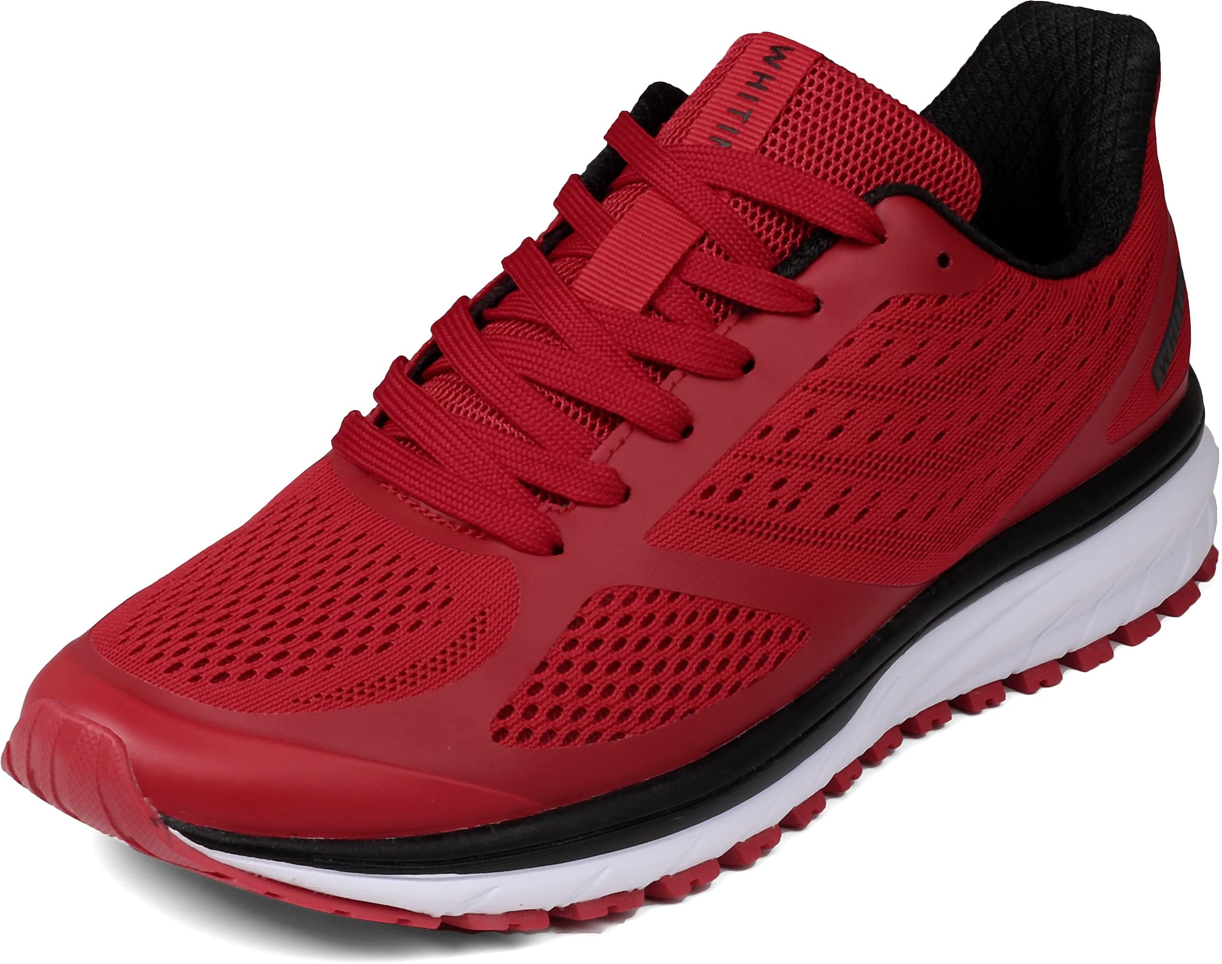 Women Men Trainers Walking Shoes Nonslip Size 5UK Cushion Jogging Running Athletic Gym Sport Fashion Breathable Sneakers Red 38