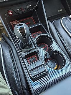 Carbon Fiber Pattern Car Gear Shift Knob Console Panel Trims Cup Holder Frame Cover Compatible with Fit for Hyundai Tucson 2016 2017 2018 2019 2020 North American Version
