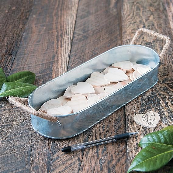 Galvanized Metal Tray with Handles