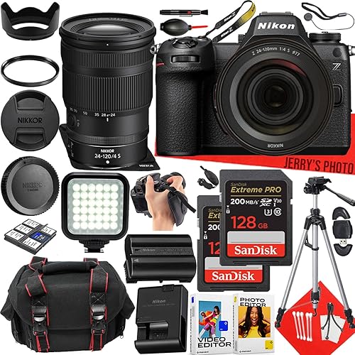 Nikon Z6 III Mirrorless Camera with NIKKOR Z 24-120mm f/4 S Lens + 2pc 64 GB Memory + LED Light + Camera Case + Tripod + More (29pc Bundle)