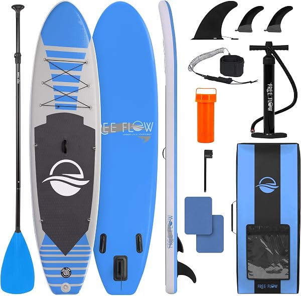 SereneLife Stand up Paddle Board Gonfiabile - Pagaia SUP Antiscivolo, Pompa, Cordino di Sicurezza e Accessori Giovani - 1